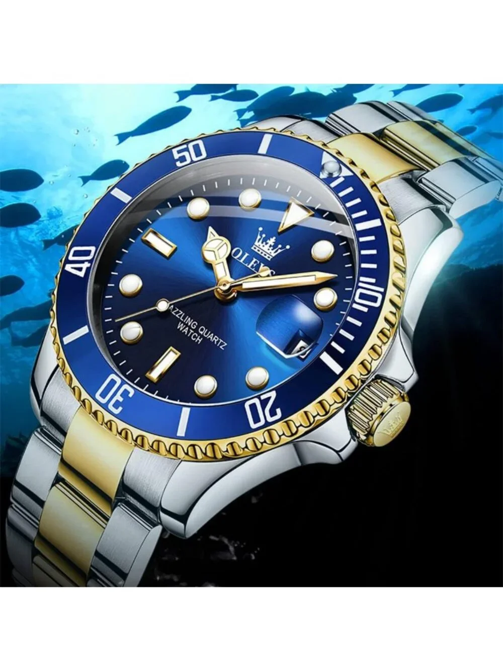 Luxury Men's Stainless Steel Analog Watch - Waterproof Date Dress Timepiece